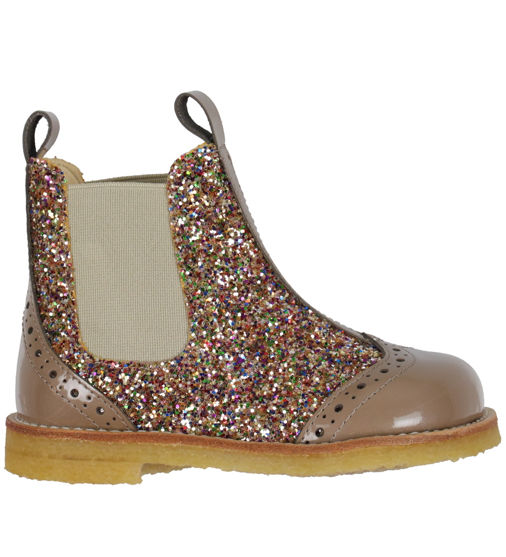 Angulus Kängor - Chelsea - Nougat/Multi m. Glitter