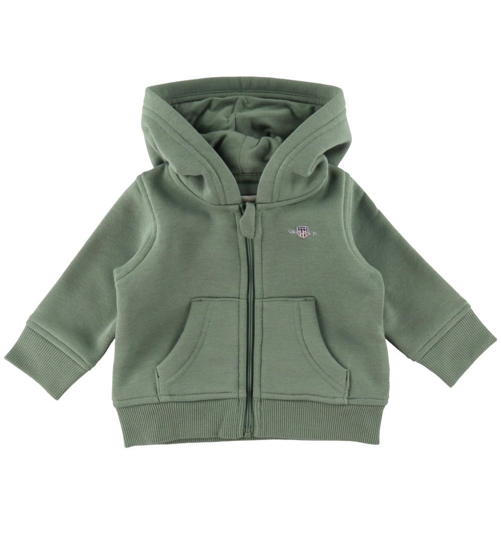 GANT Cardigan m. Kapuze - Shield Reißverschluss Hoodie - gedämpf