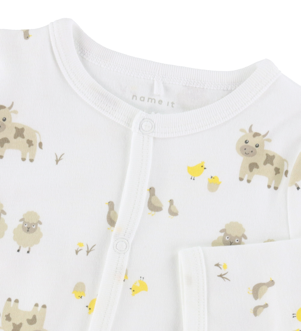 Name It Pyjamapak - Noos - NbnNachtpak - Bright White/Farm Anima
