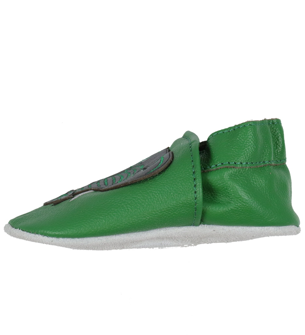 DYR Soft Sole Leather Shoes - ANIMAL Playshoe - Khaki Elephant