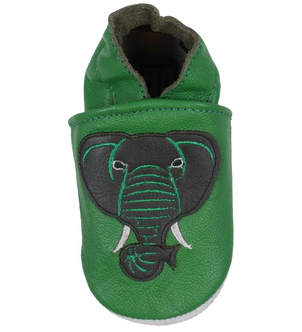DYR Soft Sole Leather Shoes - ANIMAL Playshoe - Khaki Elephant
