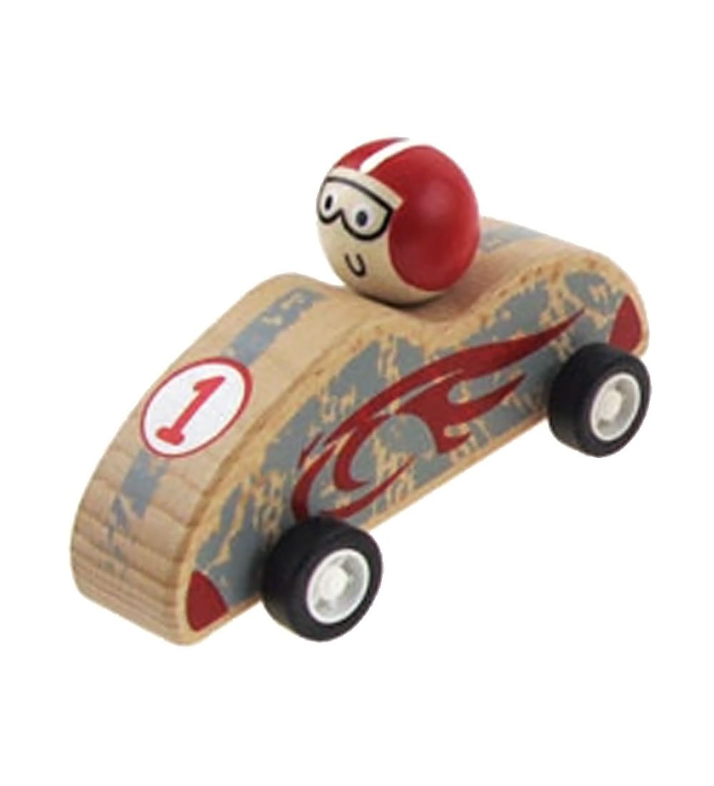 by ASTRUP Race Car - Pull Back - Wood - Red