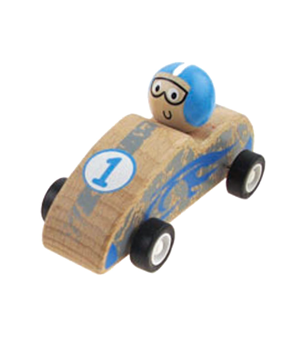 by ASTRUP Race Car - Pull Back - Wood - Blue