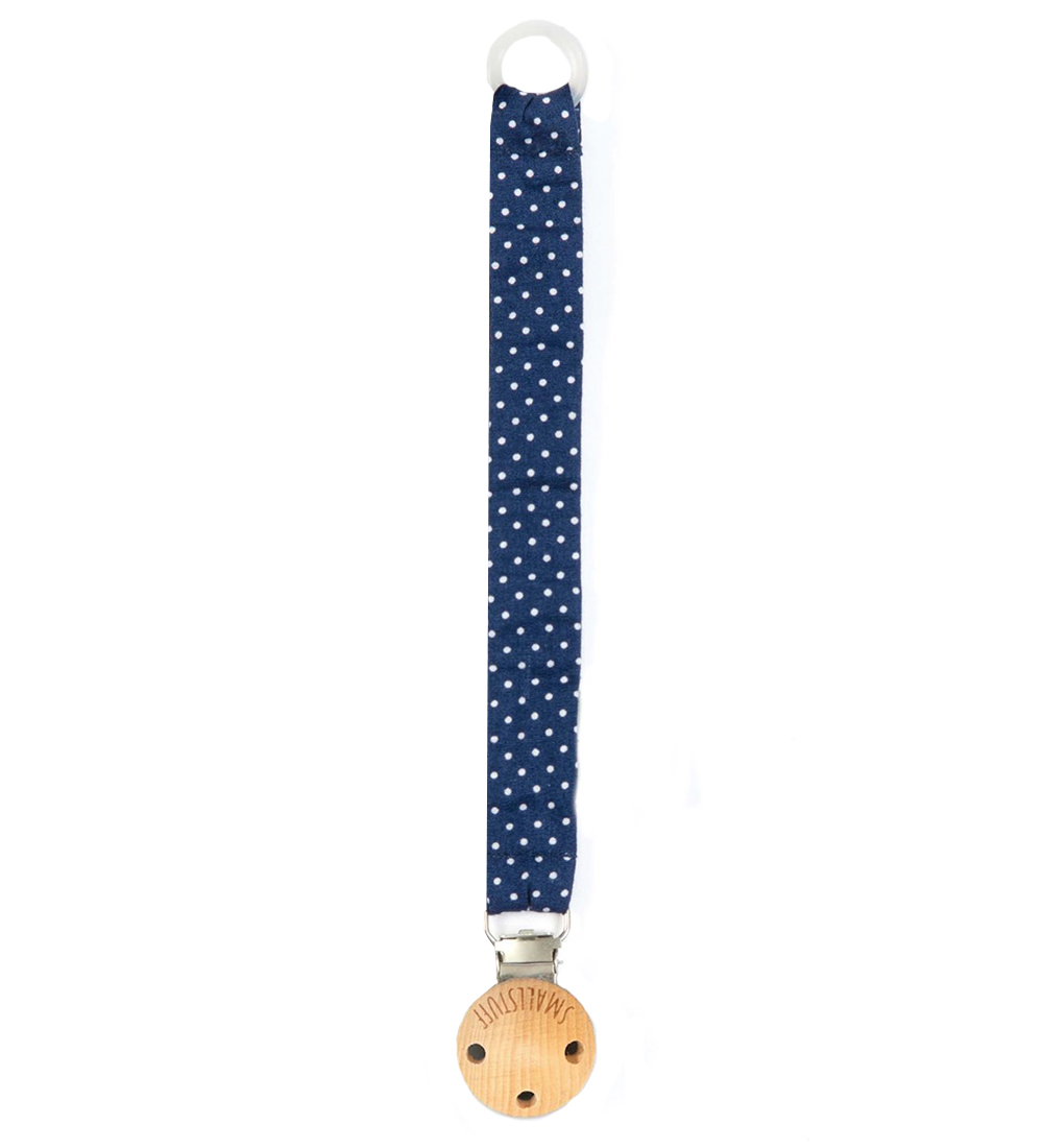 Smallstuff Pacifier Clip - Navy w. Dots