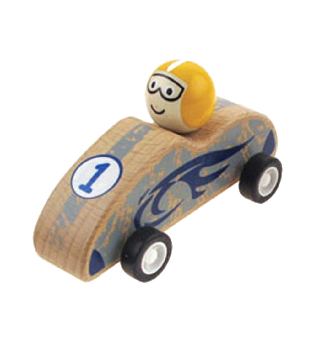 by ASTRUP Race Car - Pull Back - Wood - Yellow