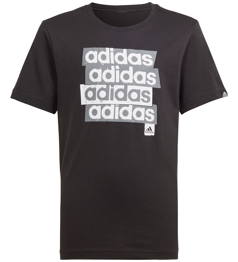 adidas Performance T-shirt - B Lin Repeat - Black/White
