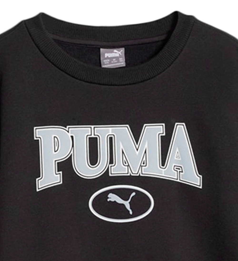 Puma Sweatshirt - Squad Crew - Black w. White