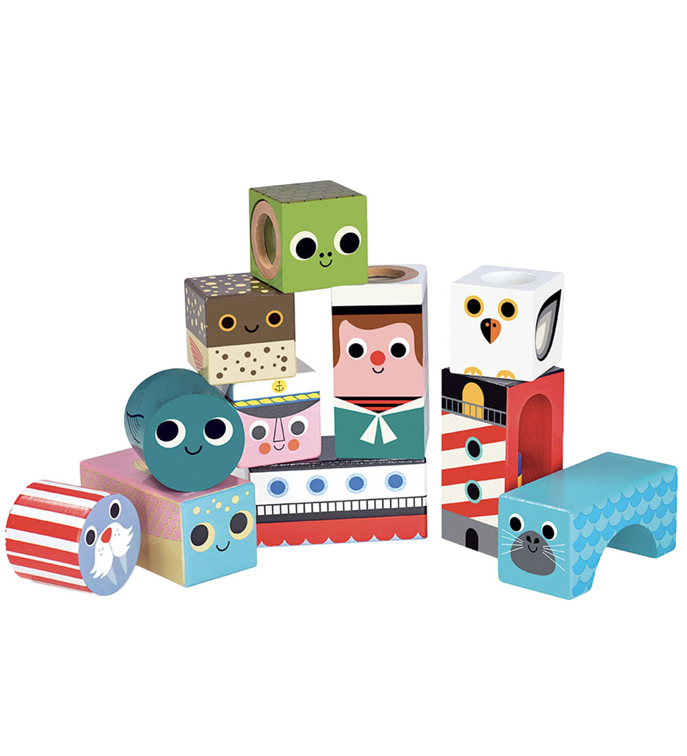 Vilac Building Blocks w. Sound - Wood - The sea