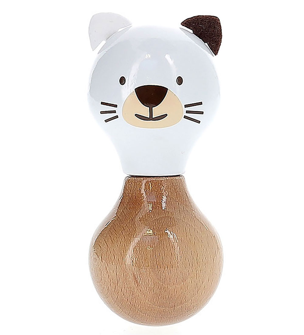 Vilac Rattle - Wood - Mariette the cat