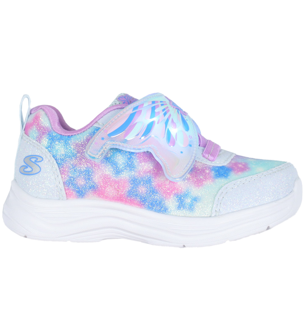 Skechers Shoe w. Light - Glitter Kicks - Light Blue Lavender