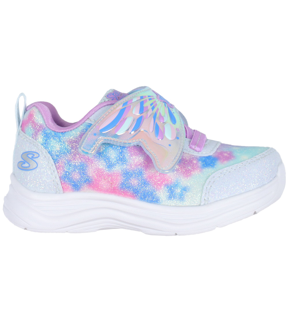 Skechers Shoe w. Light - Glitter Kicks - Light Blue Lavender