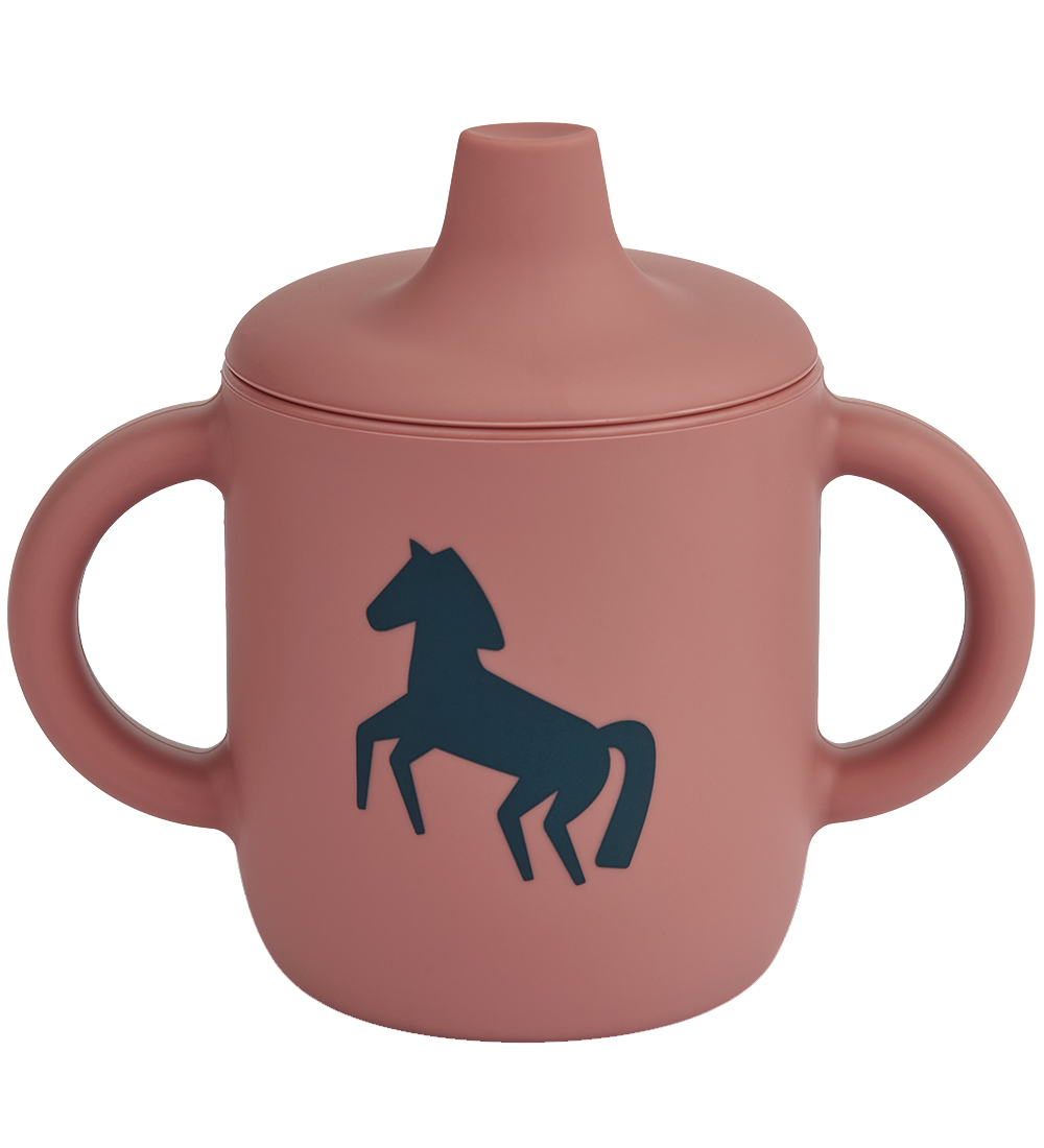 Liewood Cup w. Spout Lid - Neil - Horses/Dark Rosetta