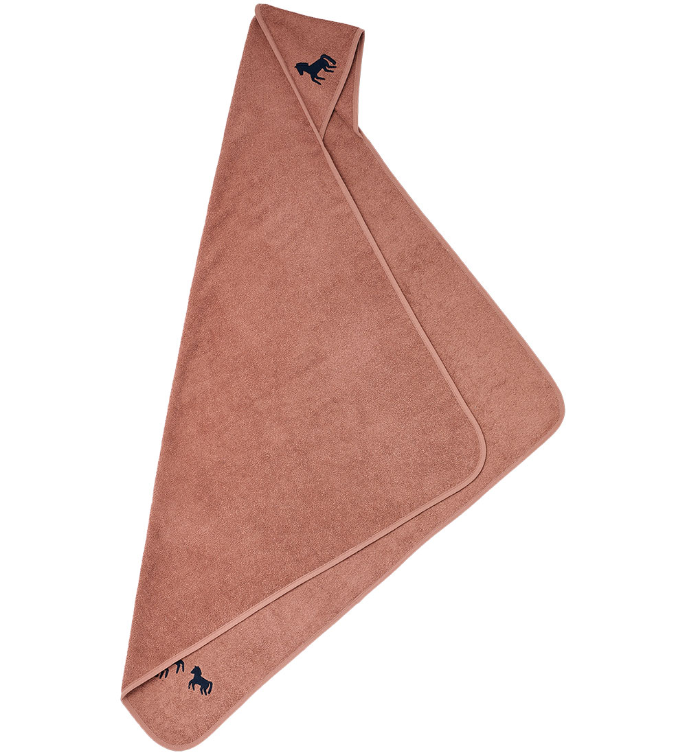 Liewood Baby towel - 100x100 cm - Goya - Horses/Dark Rosetta