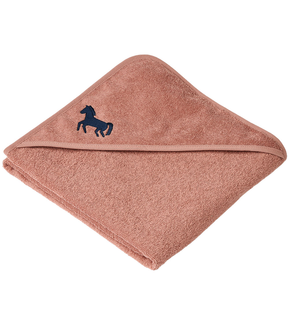 Liewood Baby towel - 100x100 cm - Goya - Horses/Dark Rosetta