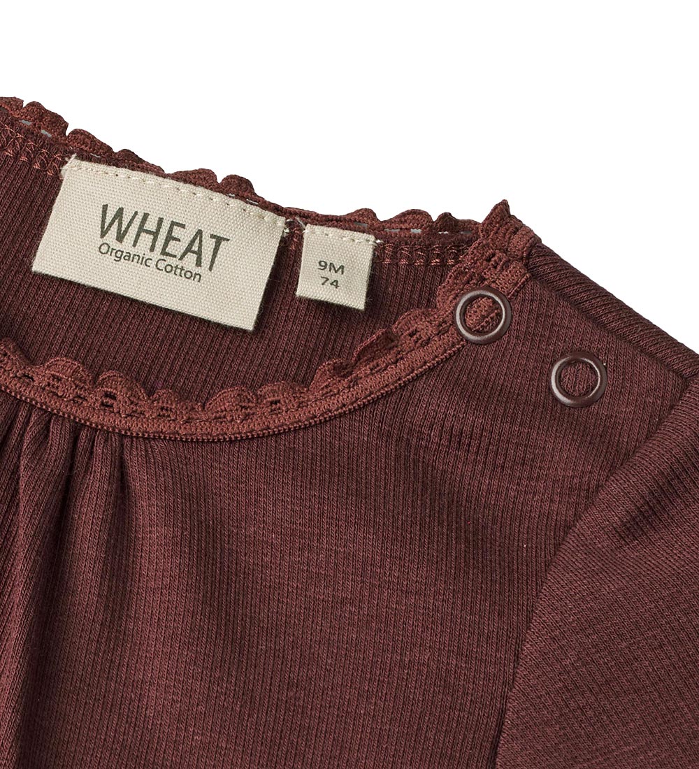 Wheat Bodysuit l/s - Rib - Lotta - Aubergine