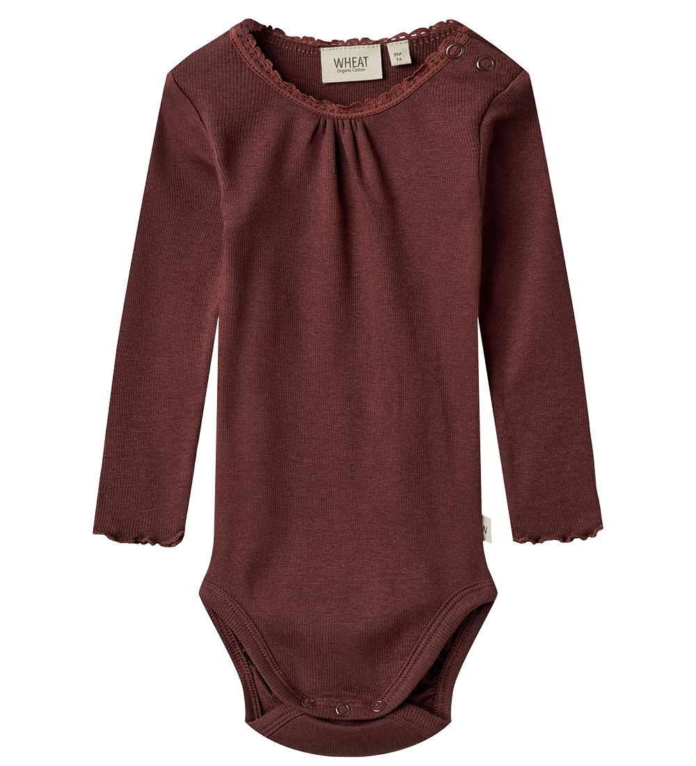 Wheat Bodysuit l/s - Rib - Lotta - Aubergine