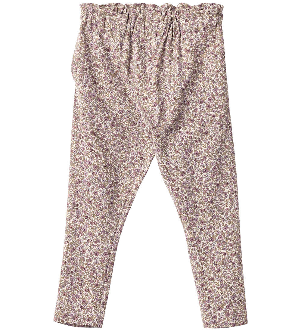 Wheat Trousers - Malika - Grey Rose Flowers