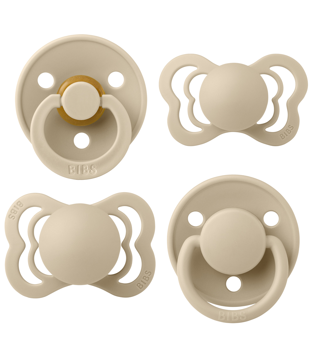 BIBS Try-It Pacifiers - 4-Pack - Size 1 - Natural Rubber - Vanil