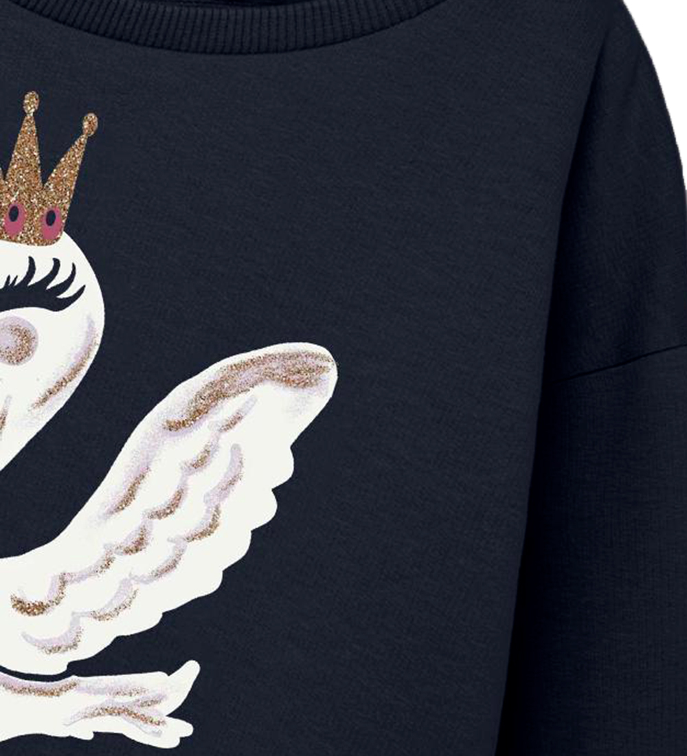 Name It Sweatshirt - NmfValona - Dark Sapphire m. Fågel
