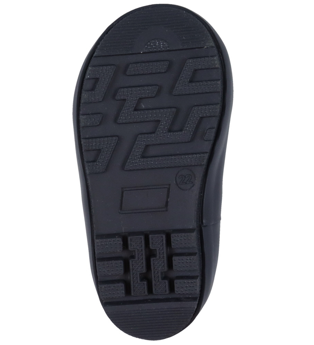 Wheat Rubber Boots w. Lining - Solid - Navy