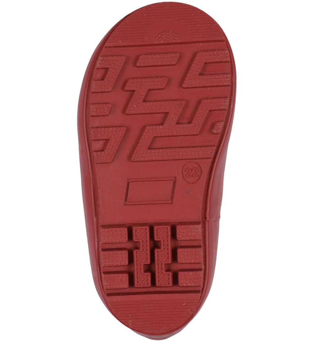 Wheat Rubber Boots w. Lining - Print - Red Flower