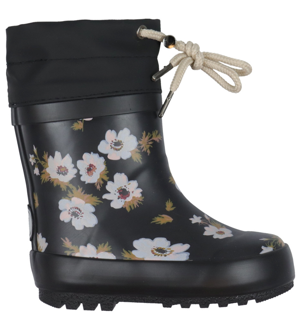 Bottes en Caoutchouc avec Doublure Wheat - Imprimé - Black Fleur