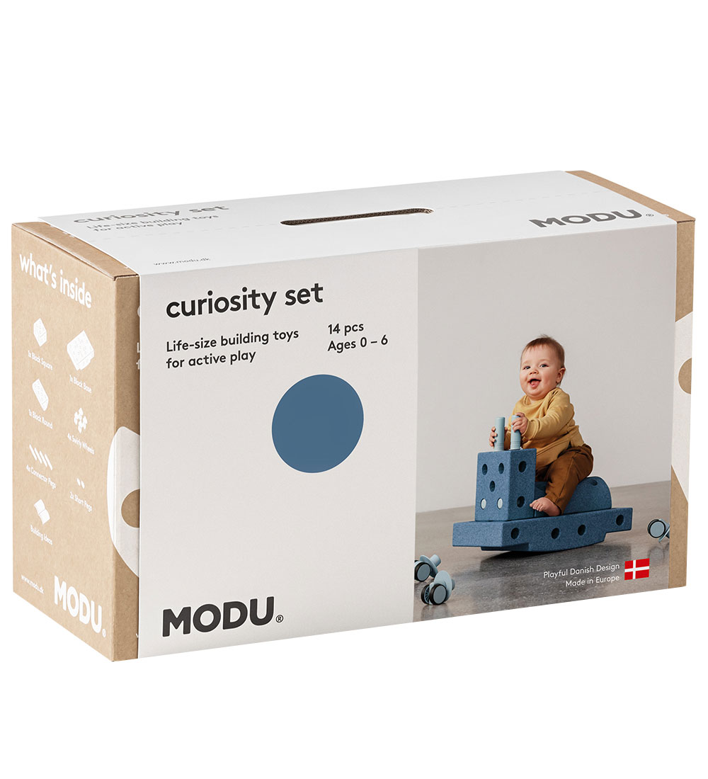 MODU Curiosity Set - 14 Parts - 50x30x20 cm - Deep Blue/Sky Blue