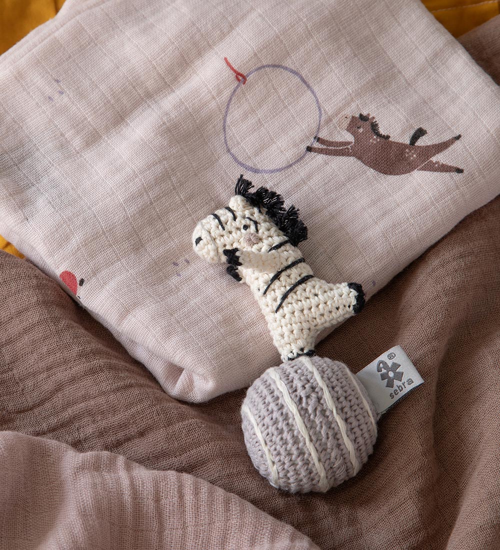 Sebra Rattle - Crochet - 14 cm - Zebra