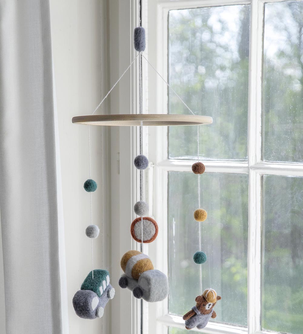 Sebra Baby Mobile - Wool - Busy Builders
