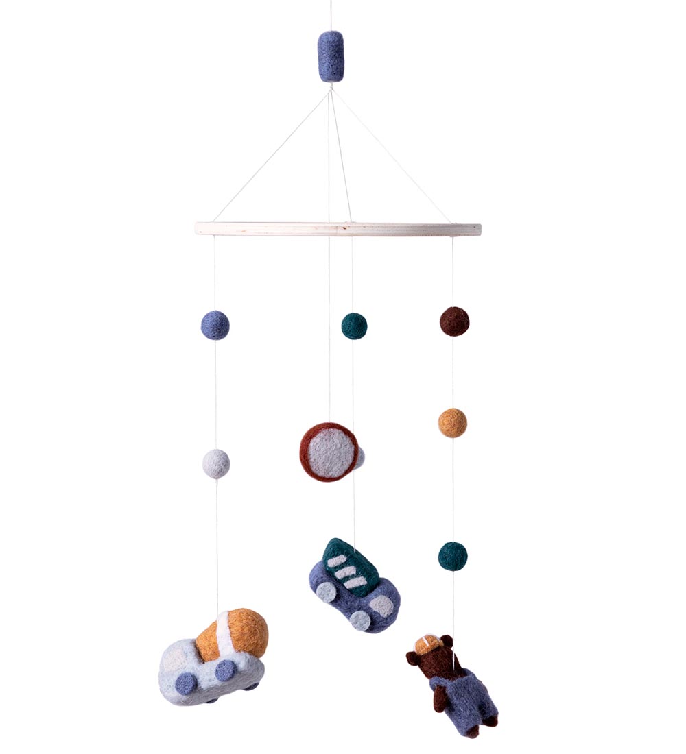Sebra Baby Mobile - Wool - Busy Builders