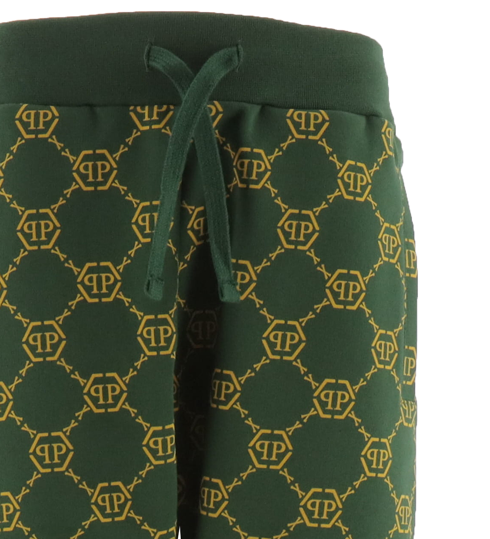 Pantalon de Jogging Philipp Plein - Monogramme - Vert/Jaune