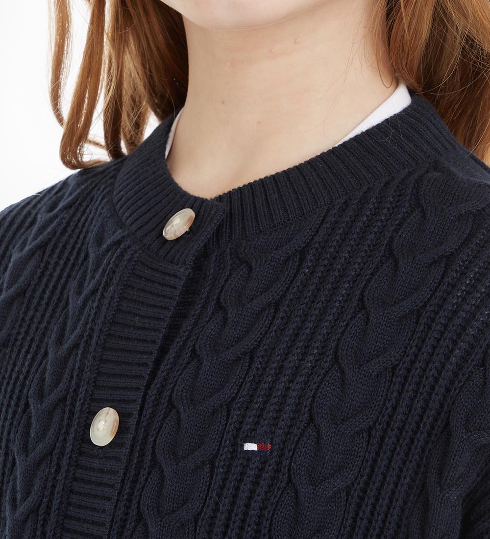 Tommy Hilfiger Cardigan - Kabel Stickad - Desert Moln