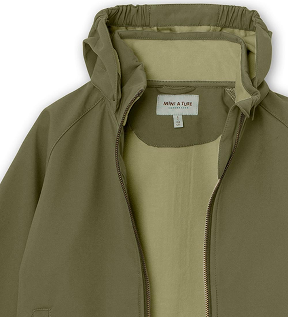 Mini A Ture Softshell Jacket w. Fleece - Aden - Burnt Olive