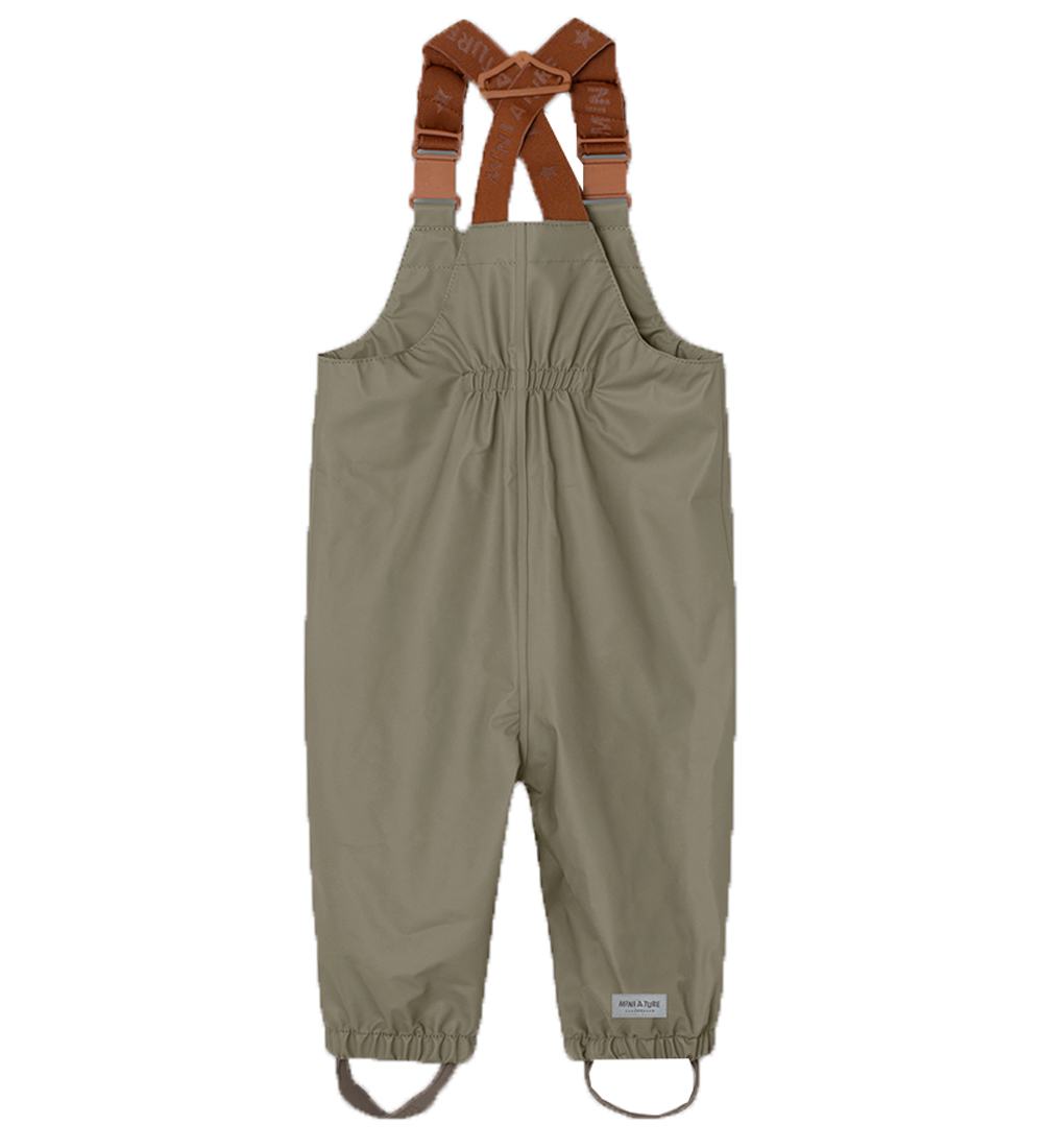 Mini A Ture Rain Pants w. Suspenders - PU - Rubi - Vert