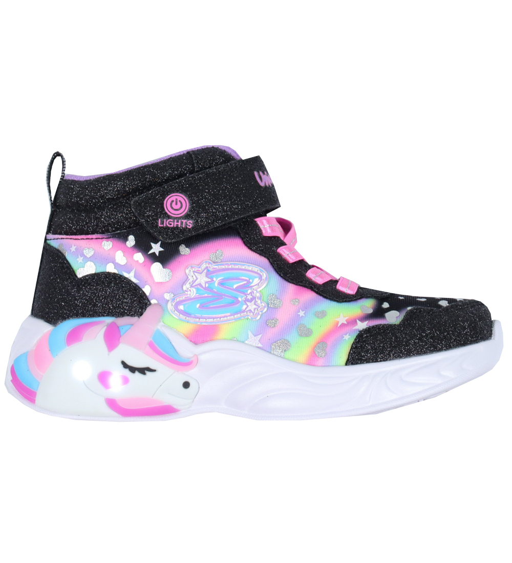 Skechers Boots w. Lights - Unicorn Dreams - Black/Multi