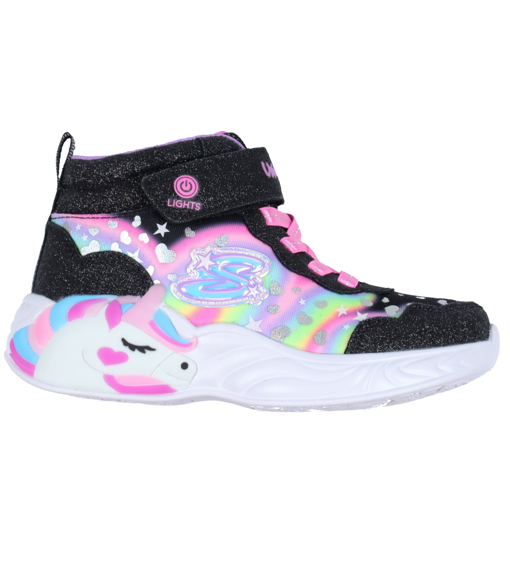 Skechers Boots w. Lights - Unicorn Dreams - Black/Multi
