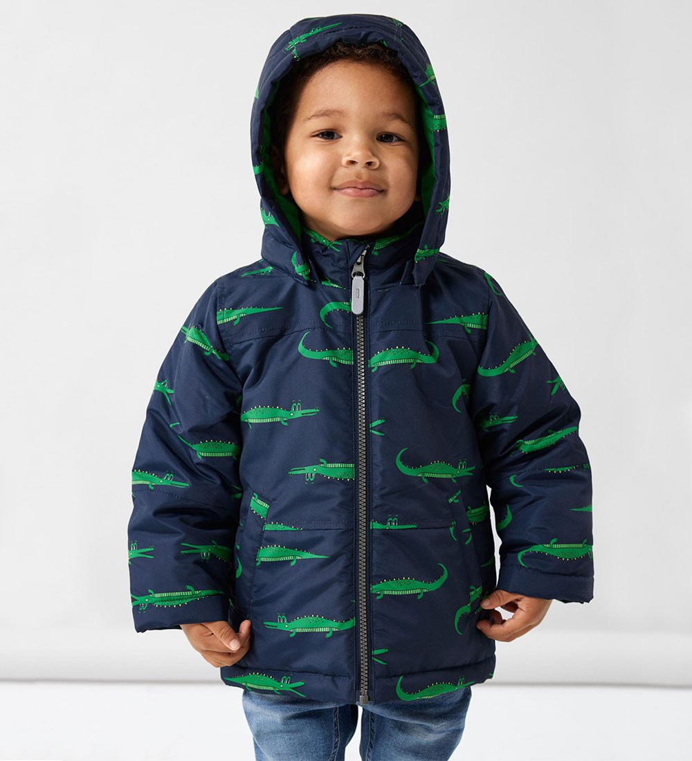 Name It Padded Jacket - Noos - NmmMax - Dark Sapphire w. Print