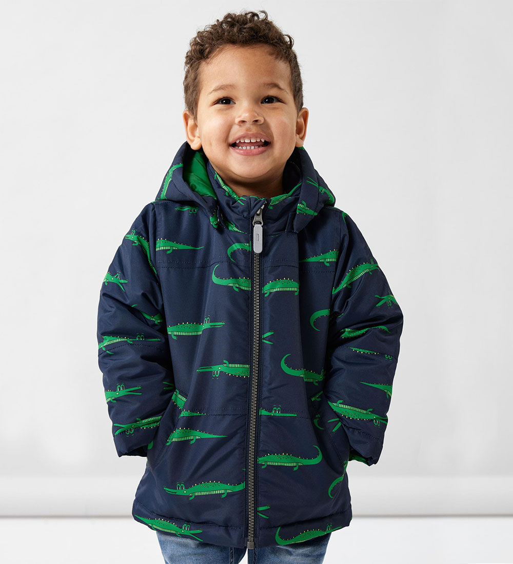 Name It Padded Jacket - Noos - NmmMax - Dark Sapphire w. Print