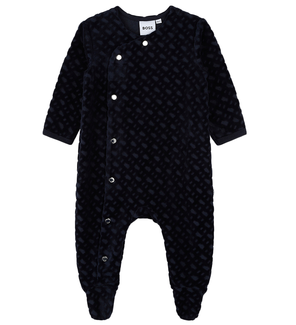 BOSS Gift Box - Jumpsuit/Beanie - Velvet - Navy w. Pattern