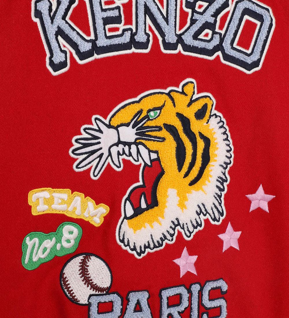 Kenzo Jas - Wol/Viscose - Felrood m. Tijger