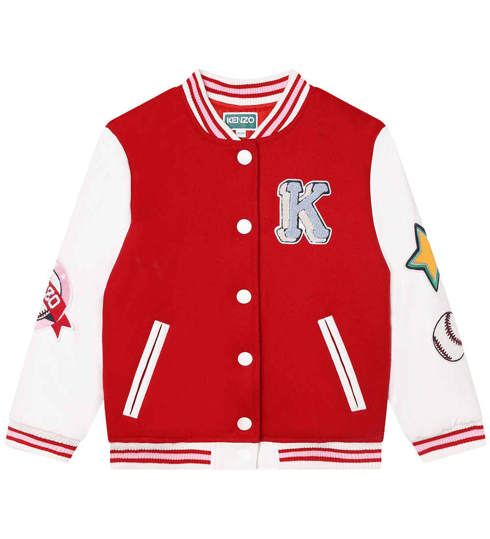 Kenzo Jas - Wol/Viscose - Felrood m. Tijger