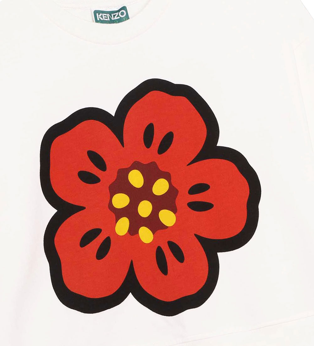 Kenzo Sweatshirt - Ivory/Rood m. Bloem