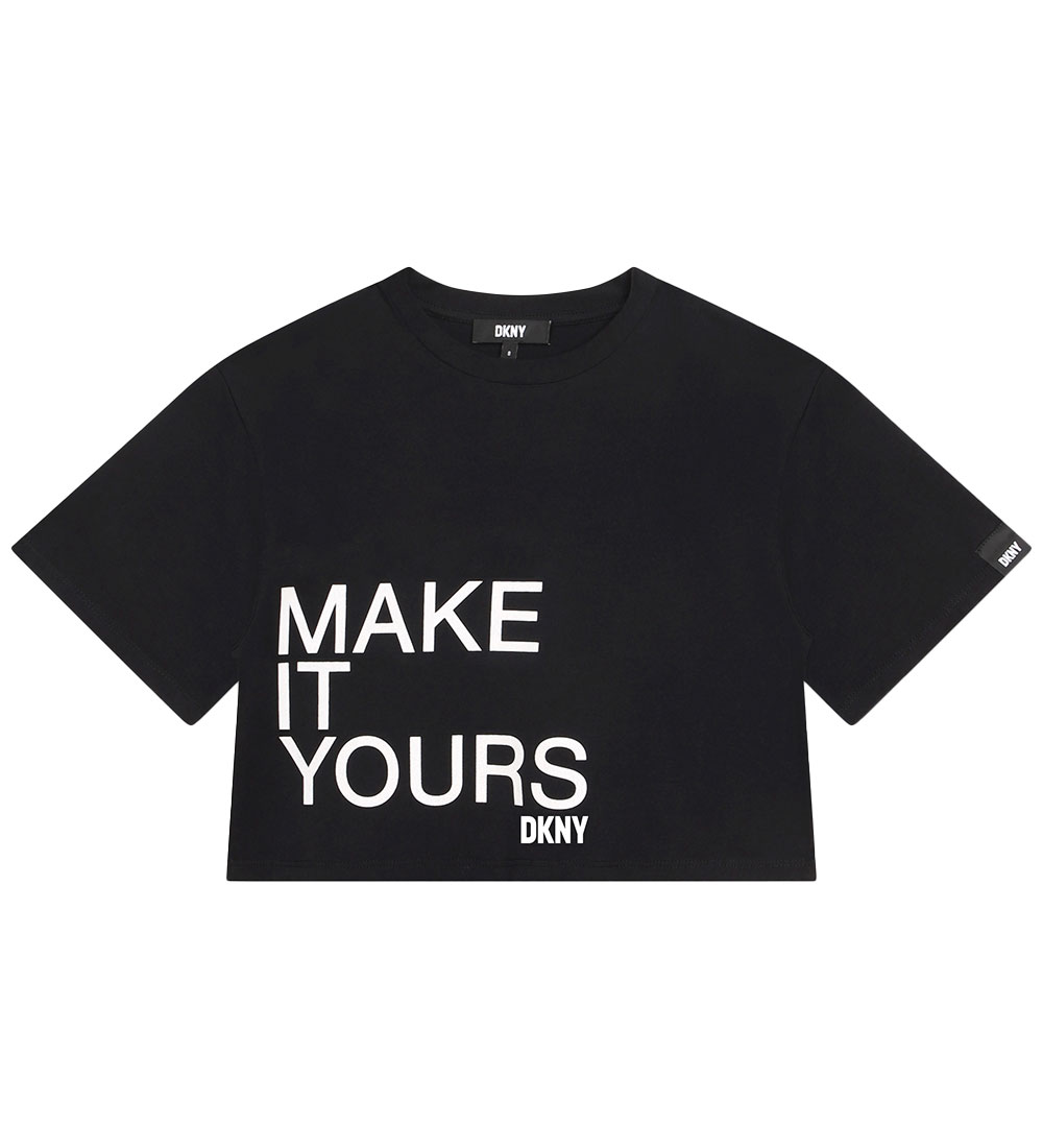 T-Shirt DKNY - Recadré - Noir av. Blanc
