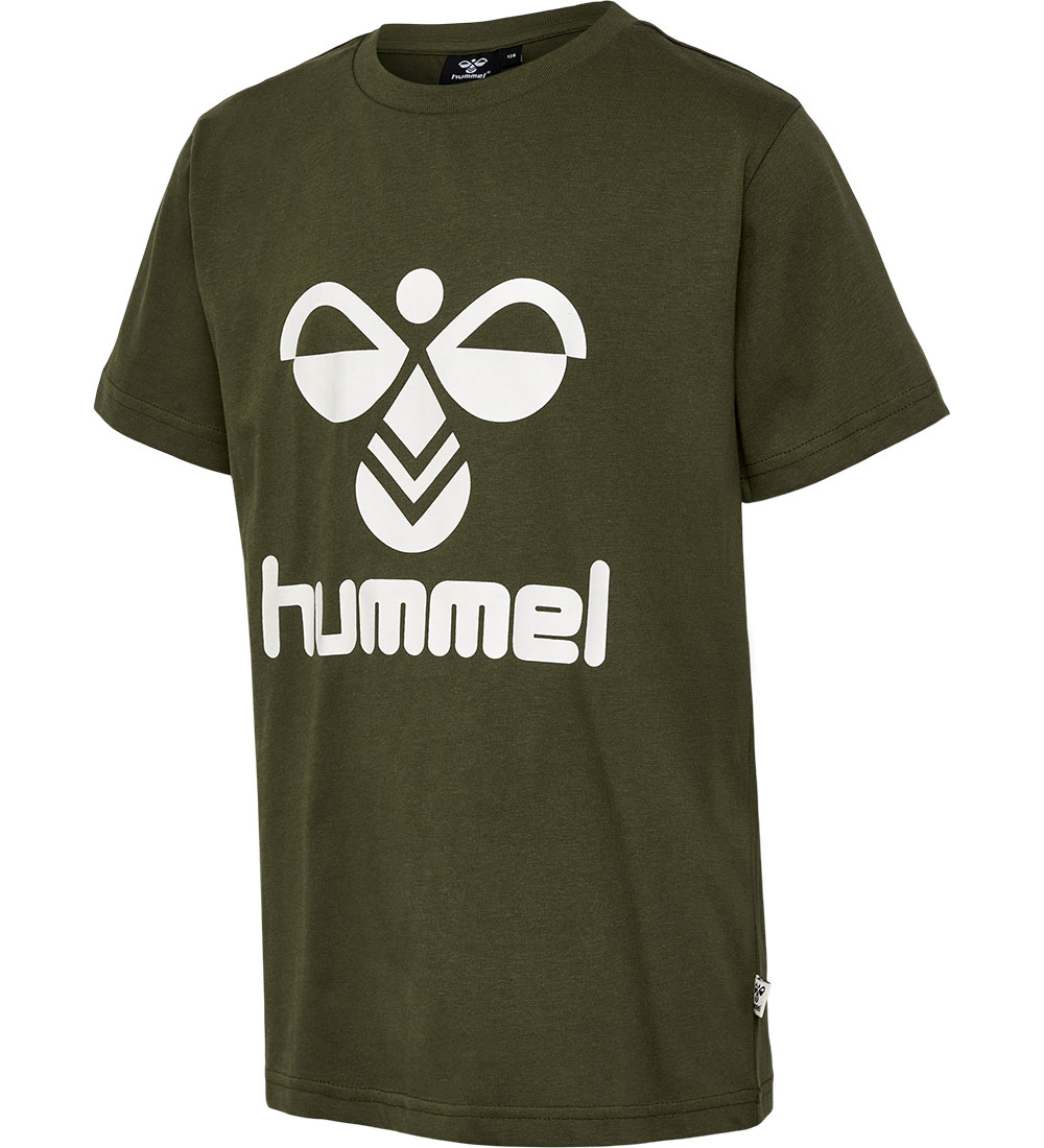 Hummel T-shirt - hmlTres - Olive Night