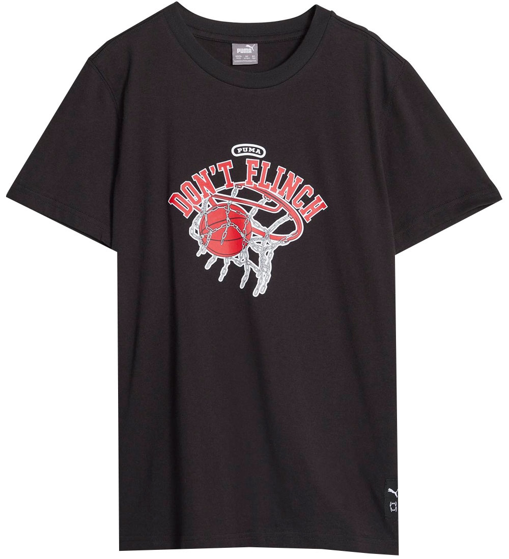Puma T-shirt - Basketball Graphic - Black w. Red