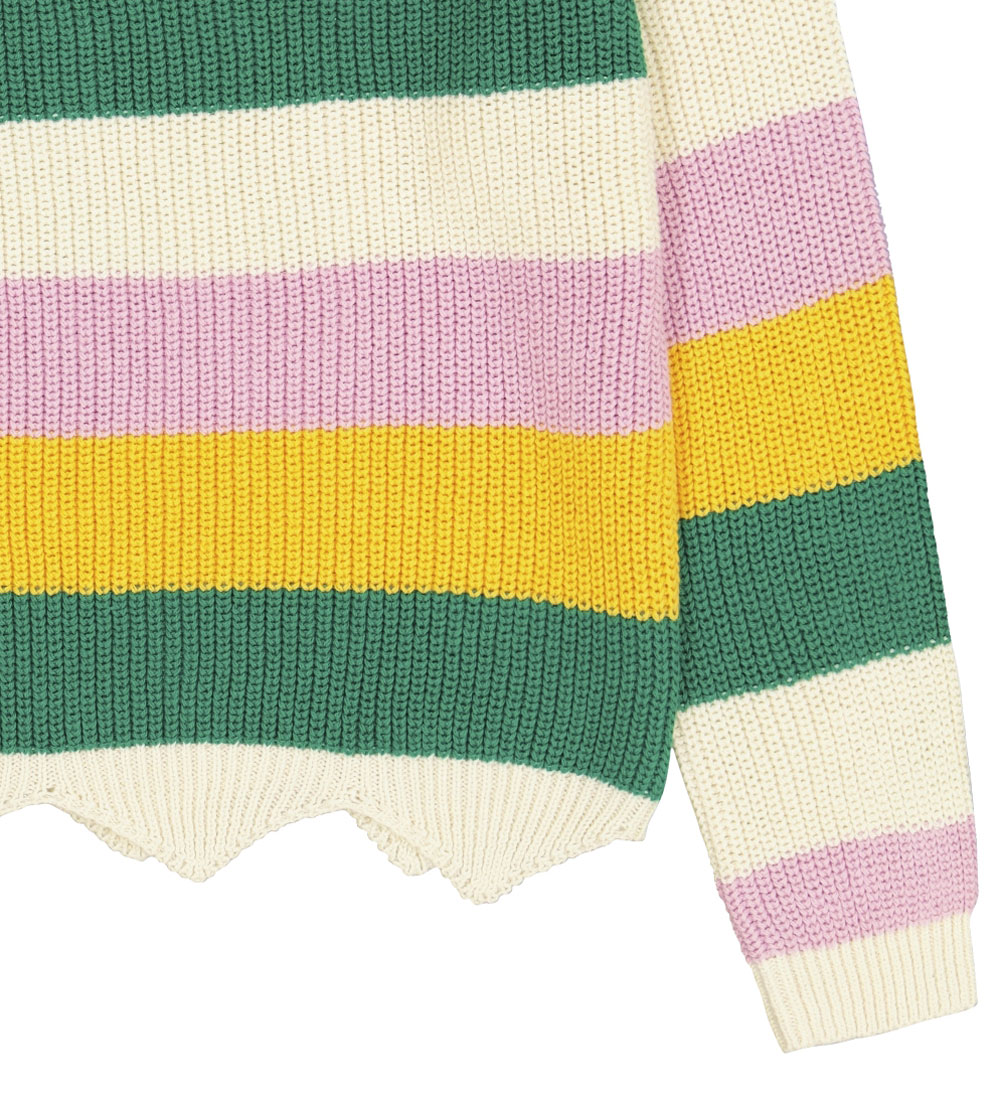 The New Bluse - Strick - TnOlly - Weiß/Grün/Pink/Gelb Gestreift