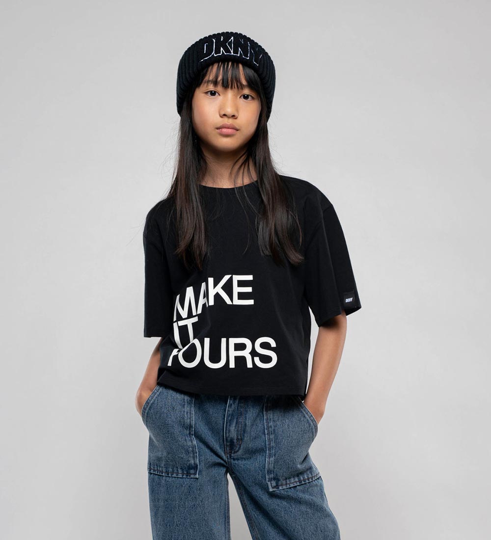 DKNY Muts - Gebreid - Zwart m. Badstof