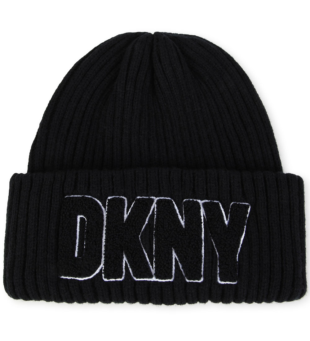 DKNY Muts - Gebreid - Zwart m. Badstof