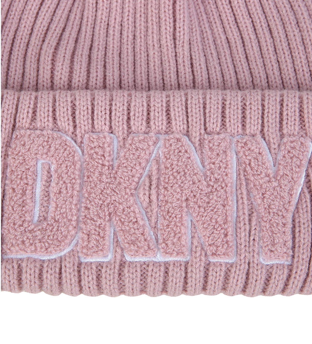 DKNY Beanie - Knitted - Purple w. Terrycloth