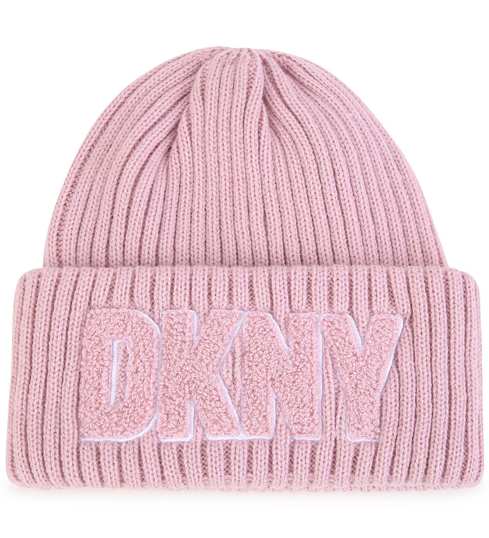 DKNY Beanie - Knitted - Purple w. Terrycloth